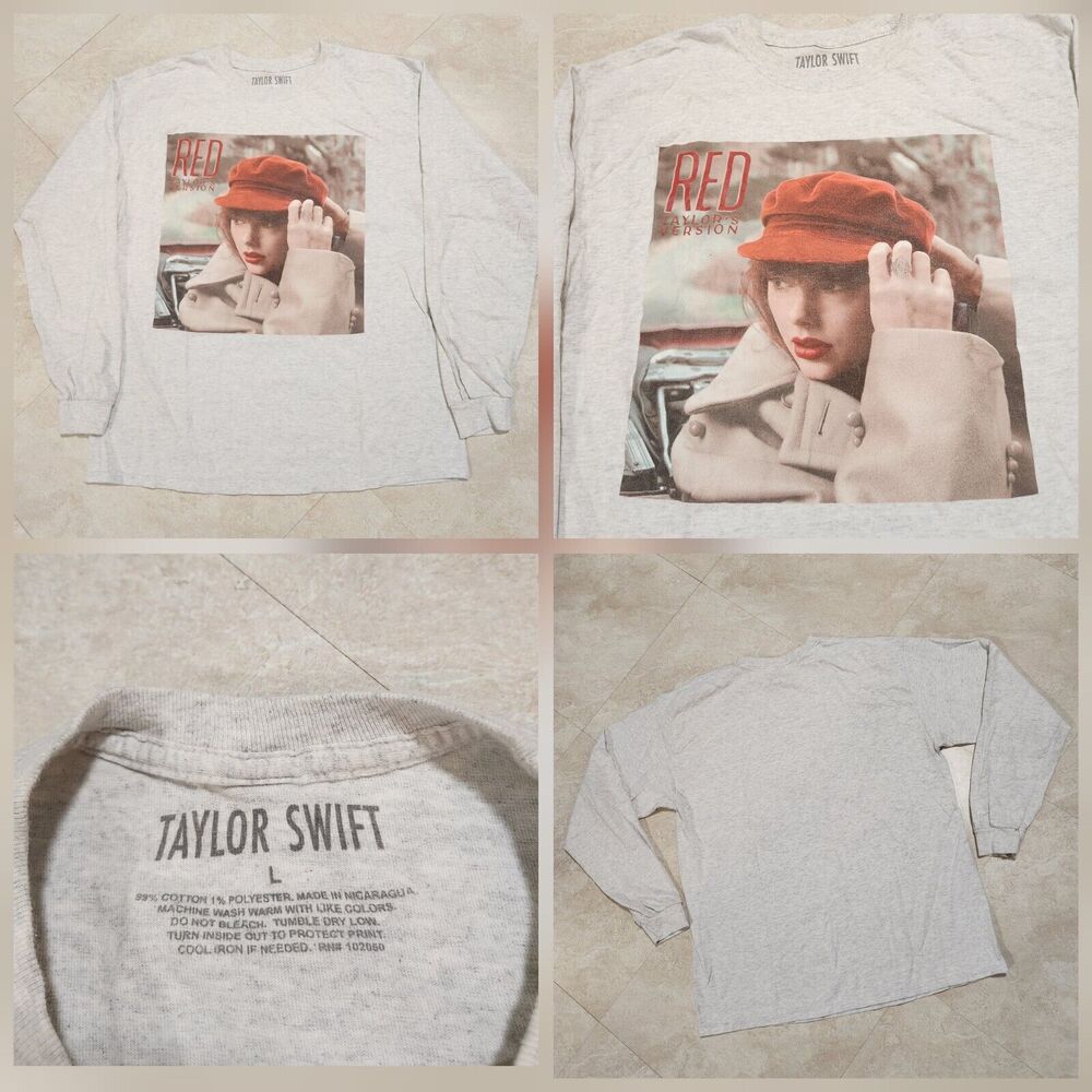 Taylor Swift Red Adult L Large Taylors Version Eras Concert Tour Promo T Shirt